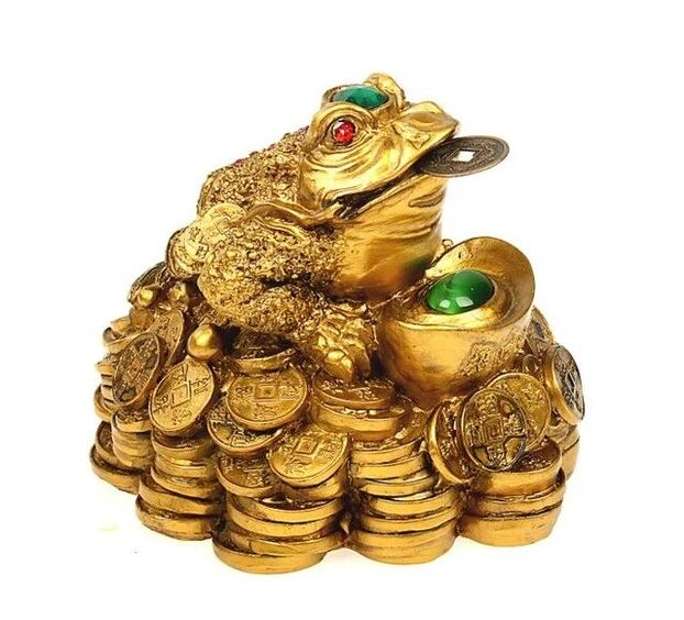 жаба с пари за привличане на богатство